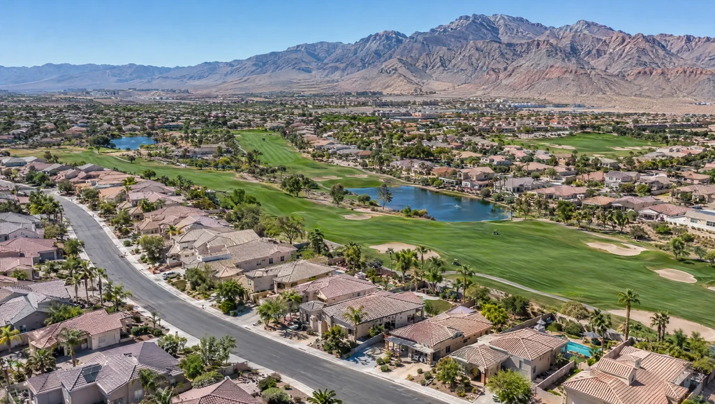 Homes and desert landscaping in North Las Vegas, Nevada