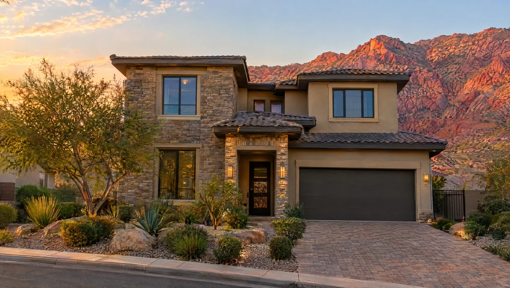 Homes and desert landscaping in Summerlin, Nevada