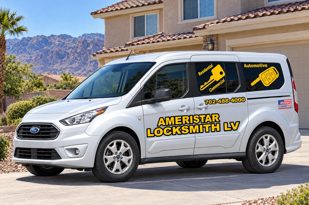 Ameristar locksmith van in a residential setting in Henderson, Nevada