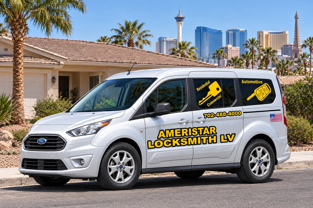 Ameristar locksmith van in a residential setting in Paradise, Nevada