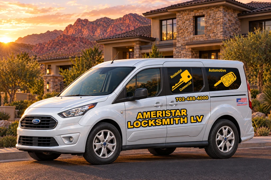 Ameristar locksmith van in a residential setting in Summerlin, Nevada